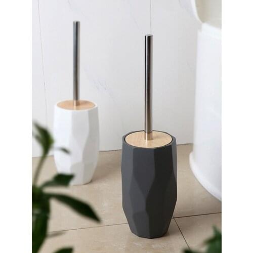 Nordic Style Creative Resin Toilet Brush Holder Set Simple Bathroom Accessories