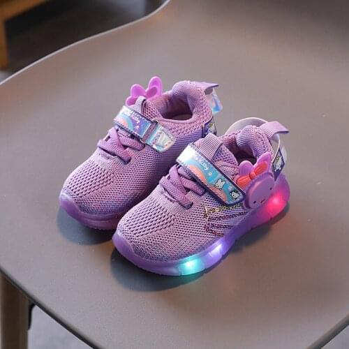 Light Children Shoes LED 2021 Autumn New Boys Girls Sports Shoes Luminous Breathable Mesh Kids Sneakers Baby Toddler Shoes G174