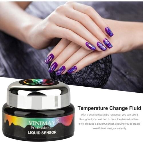 Nail Temperature Nail Art Design ACROSS Poly Nail Changing Liquid Neon Thermochromic Crystal Liquid Nail Polish Changeable Color