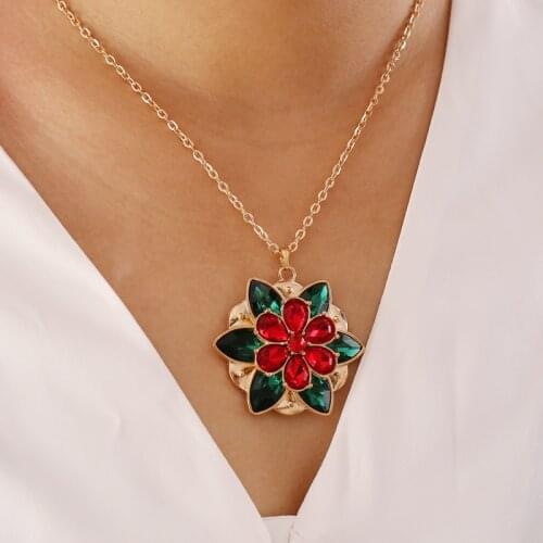 Fashion Multilayer Alloy Flower Crystal Anastasia Necklace For Women Retro Princess Together In Paris Pendant Jewelry Wholesale