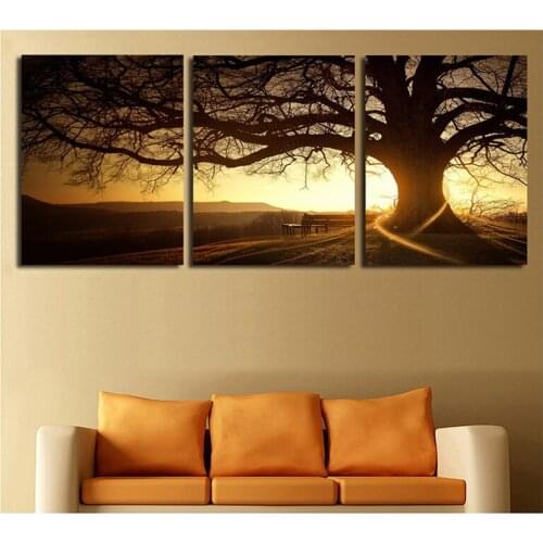 3 pieces Sunset tree landscape 5D Diy Diamond painting Embroidery Full round Square drills 5d Cross Stitch Diamond MosaicZP-3775
