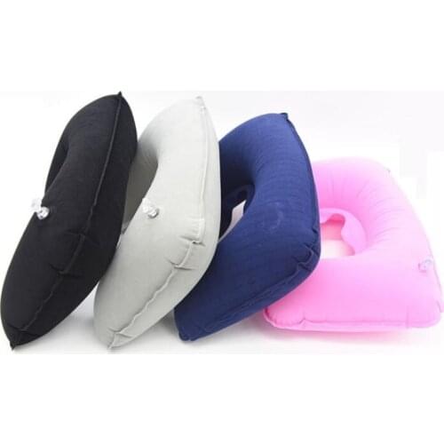 New Portable Folding Inflatable Cushion Inflatable Pillow Travel Air Cushion Camping Beach Car Head Rest Support Camping Mat