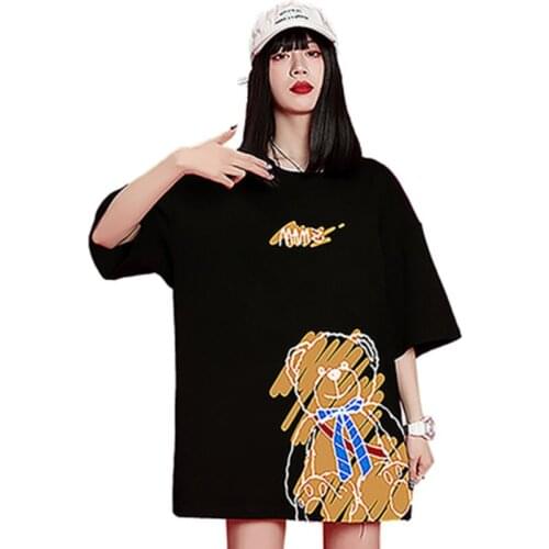 Oversized T shirt Women Clothing Vintage Summer Tops Female T-shirt Cartoon Print Harajuku Short Sleeve Tee Shirt Plus Size 2021