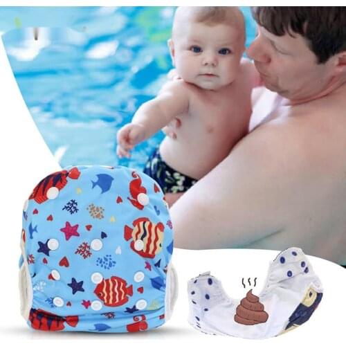 2021 New Baby Swim Diapers Waterproof Adjustable Cloth Diapers Pool Pant Swimming Training Pants Reusable Washable Baby Nappies