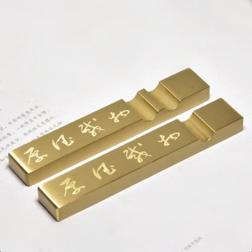 Portable Paperweights Multifunction Metal Paperweight Brush Rest Chinese Calligraphy Paperweights Brass Paper Pressing Prop