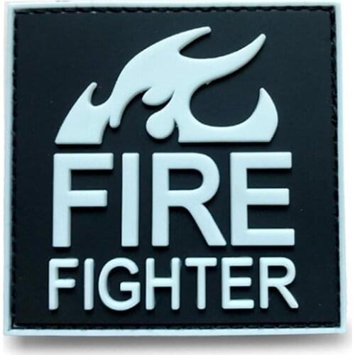 3D Tactical PVC Badge Firefighter Red Black Rescue Uniforms Boutique Red Line Fire Medical Moral Badge Stickers