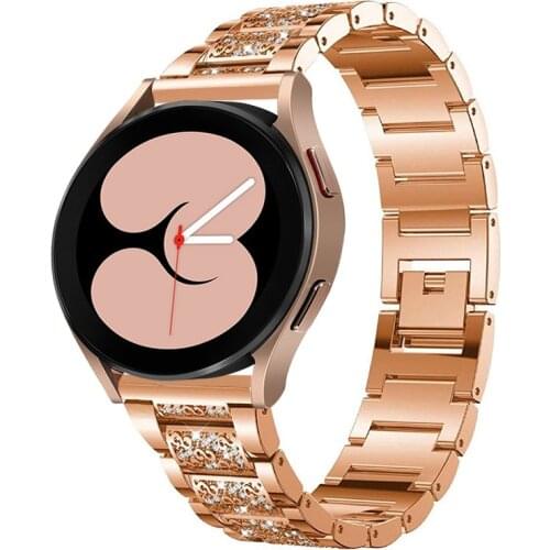 20mm Watch Strap For Samsung Galaxy Watch 3 41mm 45mm Bling Stainless Steel Bracelet For Galaxy Watch 46mm 42mm Active 2 Band