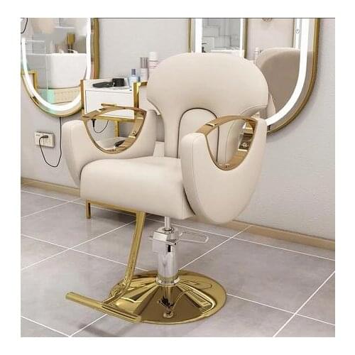New Popular Style Luxury Hydraulic Salon Styling Chair Gold Hair Chair Nail Beauty Furniture