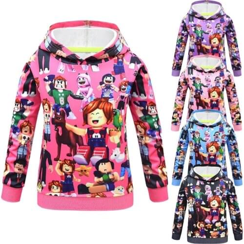 ROBLOXING cartoon hoodie baby girl sweatshirt Children Clothing kids hoodies clothes boys cotton costume christmas t shirt
