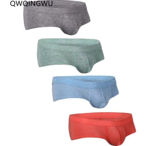 4PCS/Lot Mens Underwear Pouch Boxer Shorts Mens Boxer Shorts Cotton Sexy Male Underwear Cueca Low Waist Underpants Boxers