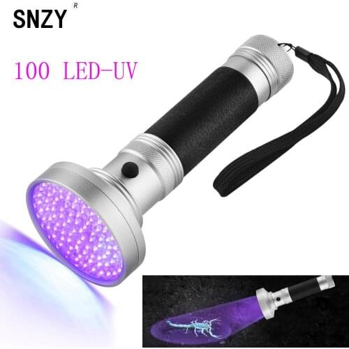 SNZY UV Flashlight Ultraviolet Torch 100LED Black Light 395nm for Dry Pets Urine&Pet Stains&Bed Bug