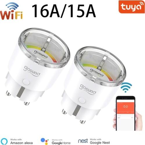 WiFi Smart Socket EU Smart Plug 16A Power Monitor Timing Function Tuya SmartLife APP Control Works With Alexa Google Assistant