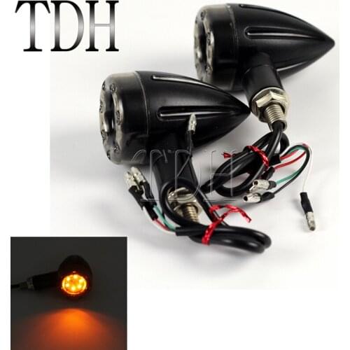 Universal Motorcycle Amber & RED LED Bullet Turn Signal Stop Brake Lights For Harley Honda Yamaha Suzuki Kawasaki Bike