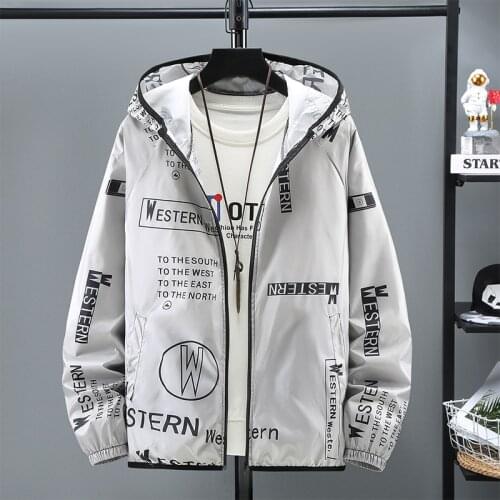 Jackets Zipper Hoodies Windbreaker Men Casual Hooded Jackets Autumn Tracksuit Streetwear Bomber Thin Coat Slim Fit Mens Coats