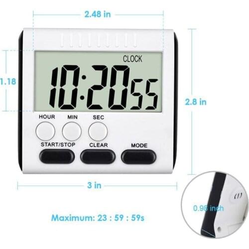 Kitchen Oven Cooking Countdown Timer Can Be Set Up To 24 Hours LCD Digital Kitchen Timer Magnet Clock Count-Down Up Clock Alarm