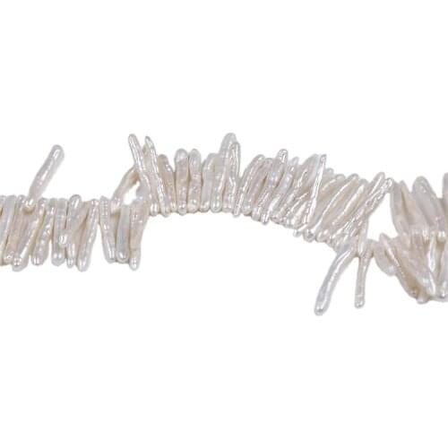 High Quality 10-30mm White Irregular shape Biwa Shape Pearl strands