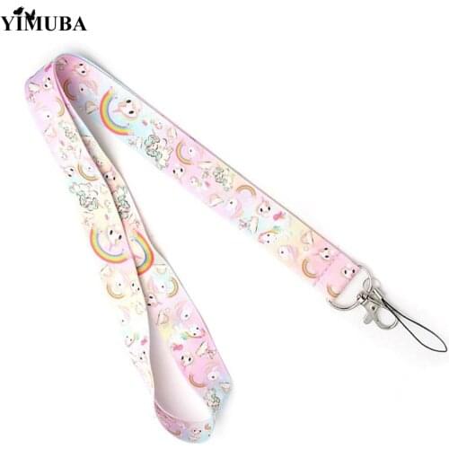 YIMUBA Unique Pink Baby Horse Clouds Lanyard Keychain USB ID Badge Holder Camera Cell Phone Neck Strap Hang Rope Teens Ornaments