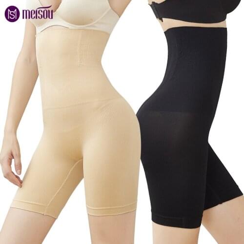 MEISOU Women High Waist Shaping Panties Breathable Body Shaper Slimming Tummy Underwear Panty Shapers Latex Waist Trainer