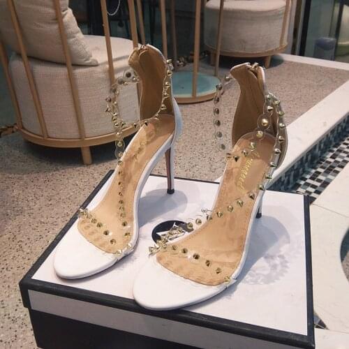Sexy lady women pump white nude spikes peep toe spikes stiletto stripper High heels bridal wedding shoes Prom Evening Shoes