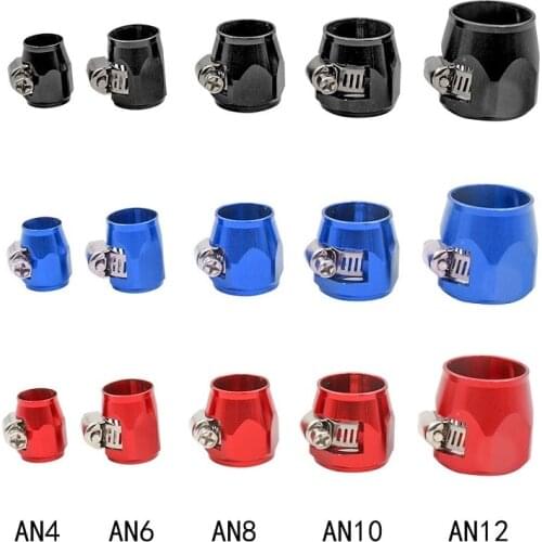 1pcs AN4/AN6/AN8/AN10/AN12 Oil Fuel Hose Clamp End Finisher Finishers Aluminum Hose Connectors Hose Clamps Auto Accessoires