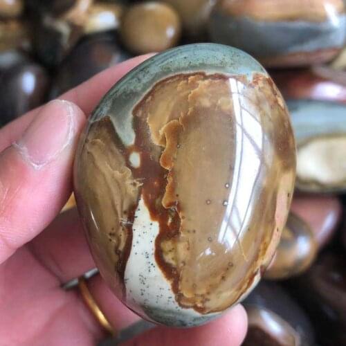 1PC Natural Colorful Ocean Stone Palm Stone Gemstone Irregular Smooth Polished Pebble Reiki Healing Chakra Stone Home Decoration