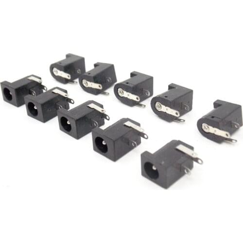 10PCS 5.5x2.1mm Electrical Socket Outlet DC-005 DC Outlet 5000 Times Black