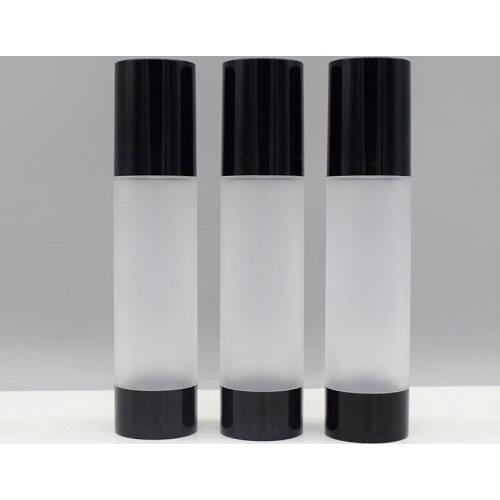 100ml airless bottle black pump lid /bottom frosted body for lotion/emulsion/foundation/essence/oil/serum Cosmetic Container