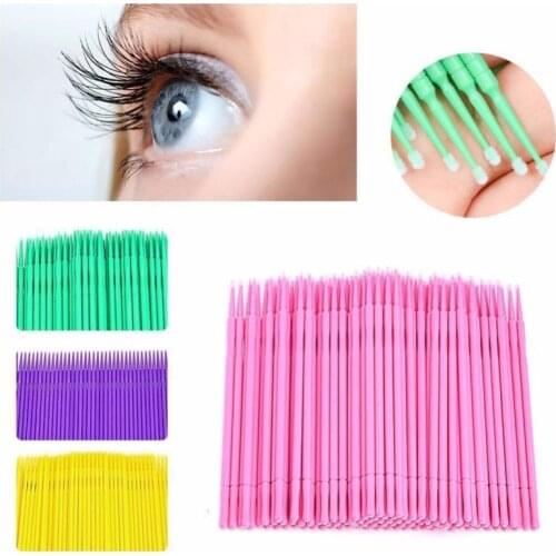 100 Pcs Micro Brush Disposable Materials Tooth Applicators Medium Fine Eyelash Swab Brush