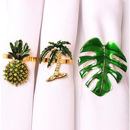 12PCS/coconut tree pineapple turtle leaf napkin ring table top decoration used for party wedding banquet reception western food