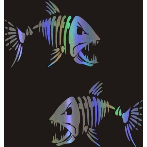 17.8CM*12.6CM Crazy Angry Fish Car Body Stickers and Decals Car Styling Decoration Door Window Vinyl Stickers
