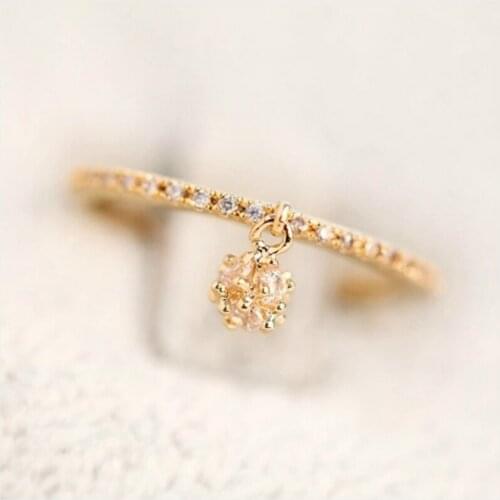 2018 Elegant Ball Ring for Women Engagement Wedding Jewelry Female Gold Color Cubic Zircon Rings Jewelry Luxury Design Anello
