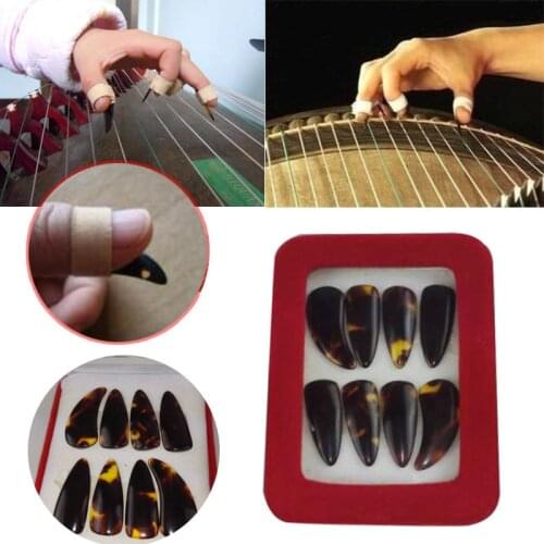 8PCS/Set Guzheng Picks Gu Zheng Nails Fingers With Box Over The Strings Musical Instrument Accessories