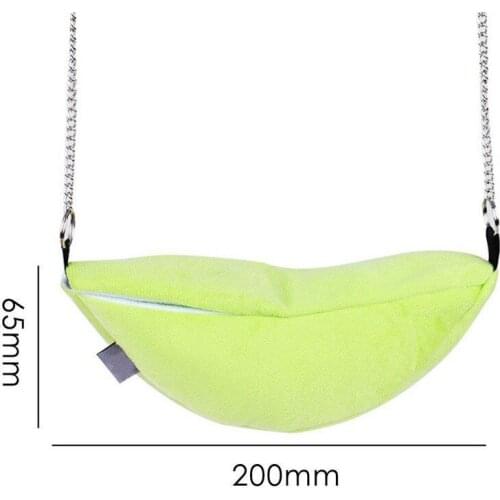 US STOCK Hanging House Hammock Cage Sleeping Nest Pet Bed Rat Hamster Toys Cage Hanging Banana Pet House - Light Green - 20*6.5
