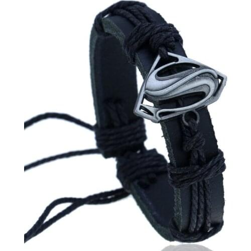 Fashion S Bracelet Black Brown Genuine Leather Alloy Charm Adjustable Wrap Bangle Handmade Wristbands Women Men Cosplay Jewelry