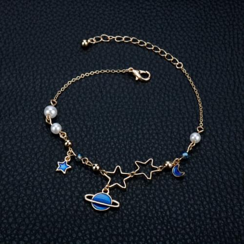 Fashion charm Blue romantic planet Star Bracelet INS style elegant Crystal Bracelet For Womens jewelry gift