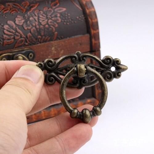 Retro Zinc Alloy Kitchen Drawer Cabinet Door Handle Furniture Hardware Cupboard Antique Bronze Tone Black + Screw Handles