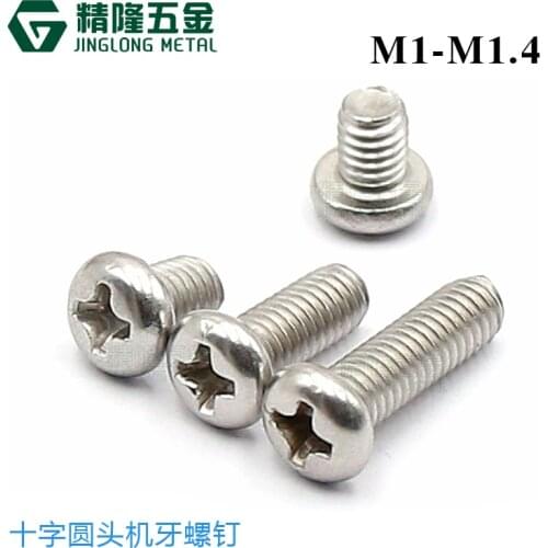 Gb818 304 stainless steel PM1/1.2/1.4*2/3/4/5/6/8/10 Cross Recessed Round Pan Head Screws Phillips Screws