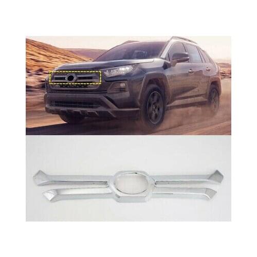 Chrome Front Center Grill Grid Grille Cover Trim For Toyota RAV4 Adventure 19-20