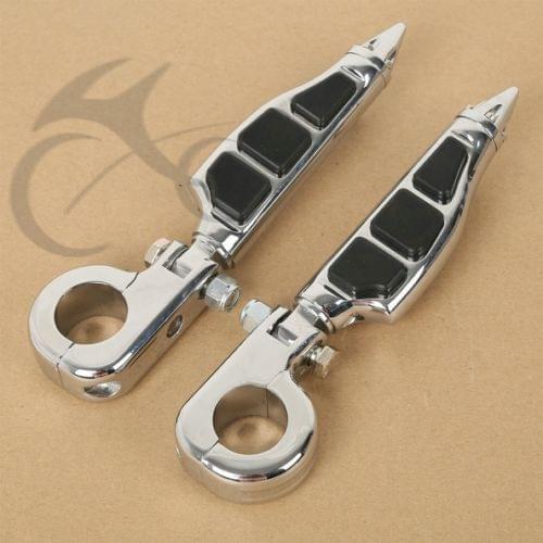 1.25" 32mm Stiletto Style Foot Pegs W/ Mount Highway Bar For Harley Touring Dyna