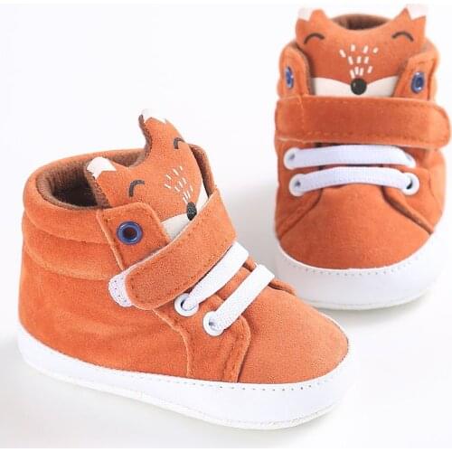 Cute Fox Baby Boy Shoes Kid Boy Cotton Anti-slip Soft Sole Toddler Sneaker Autumn Spring Baby Shoes First Walker for 0-18 Month