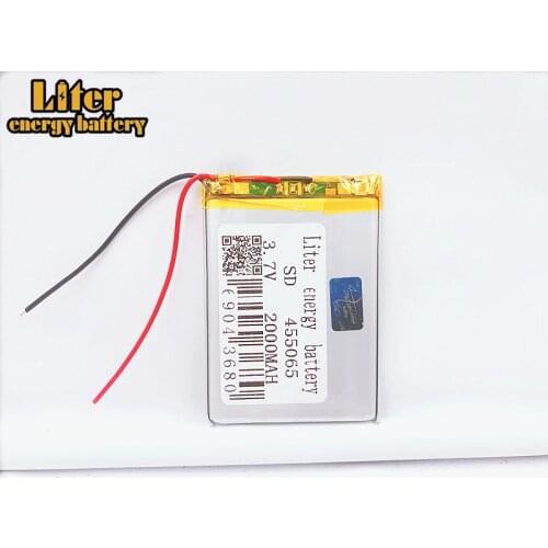455065 3.7V,2000mAH polymer lithium ion / Li-ion battery for tablet pc,mp3,mp4,cell phone,speaker,gps,dvd