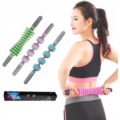 Yoga Massage Roller Stick Leg Back Relieve Soreness Relaxion Roller Sports Fascia Rod Yoga Block Gym Fitness Equipment ABS 2021