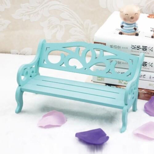 Dollhouse Miniature Girls Playing House Toy Furniture Wooden DIY Bench Chair Kids Play Simulation Toy Home Decoration