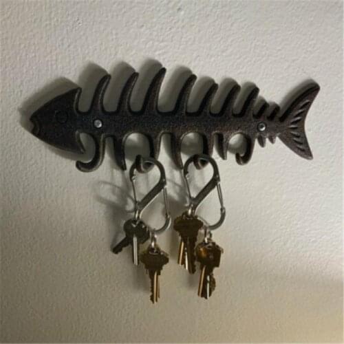 Fashionable Creative Fish Bone Storage Hook Household Keys Tools Coats Sundries Storage Rack Bar Cafe Wall Decoration Row Hook