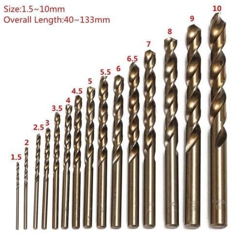 1MM-13MM Cobalt High Speed Steel Twist Drill Hole M35 Stainless Steel Tool Set The Whole Ground Metal Reamer Tools