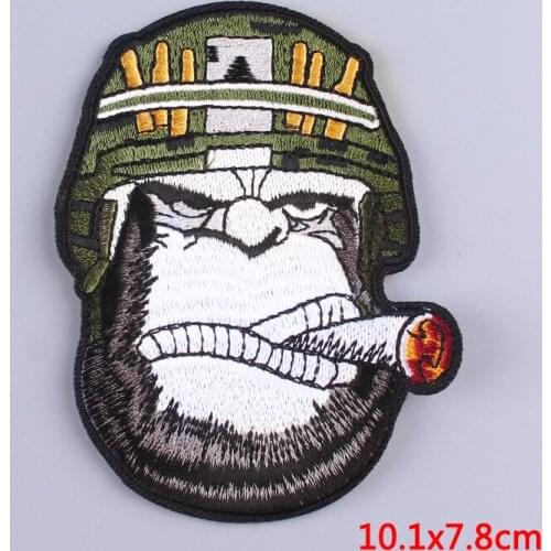 Orangutan/Dragon Patch Punk/Motorcycle Patch Military/Embroidered Patches For Clothing Heat-adhesive Iron On Patches On Clothes