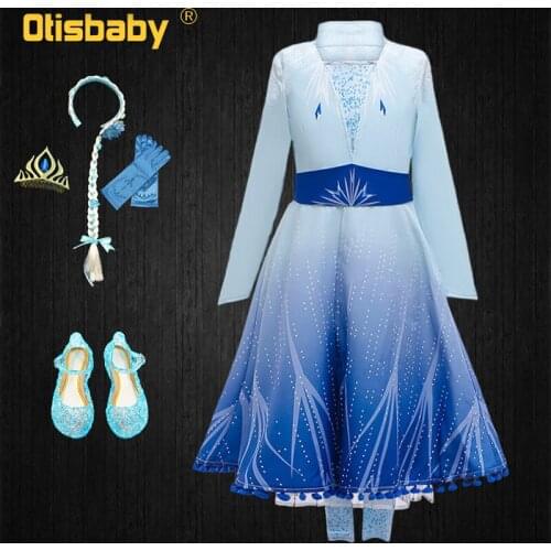 New Year Disguise Fancy Girls Birthday Party Elsa Costume Princess Dress + Fantasia Christmas Kids Winter Snow Queen Elsa Coat
