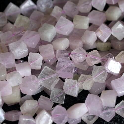Wholesale Natural Genuine Purple Pink Kunzite Spodumene Diagonal Squaie Loose Beads Fit Jewelry DIY Necklace 15"