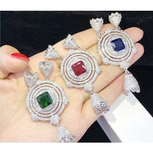 1pc 35x67mm golden plated Cz micro coin Tassel pendant DIY Jewelry Findings accessories