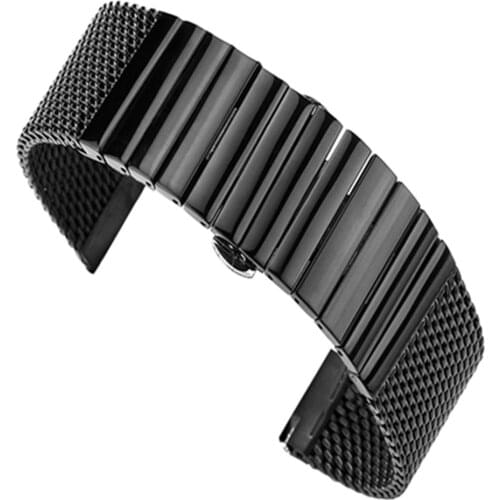 18mm 20mm 22mm 24mm Width Stainless Steel Band for Samsung Gear Sport S2 S3 Galaxy 42mm 46mm Watch Strap Metal Wristband